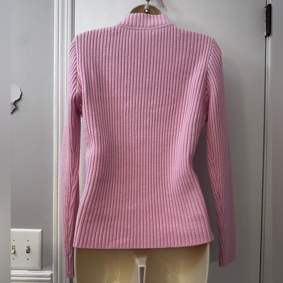 For Cynthia Petite Medium Women’s Pink Quilted Knit Jacket Full Zip - Picture 2 of 10